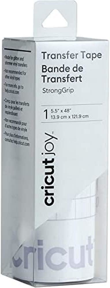 Cricut Joy StrongGrip Transfer Tape (14x122cm); Easily transfer glitter and shimmer vinyl designs to a variety of surfaces; Made for glitter and shimmer vinyl transfers; Not recommended for other vinyl type